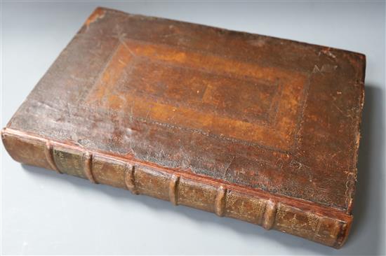 Harris, John - The History of Kent, 1st edition, vol I (all pbd), folio, contemporary calf, lacking plates, London 1719, together with